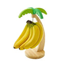 Suporte de Banana de Madeira Suspenso, Suporte de Cozinha Simulado em Folha, Suporte Vertical Decorativo para Frutas com Gancho, Decoração de Cozinha