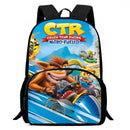 Mochilas Infantis Cartoon Crash Bandicoots Bolsa de Ombro Estojo de Lápis Mochilas Escolares de Grande Capacidade para Meninos e Meninas Melhor Presente