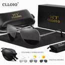CLLOIO Folding Photochromic Sunglasses Men Women Polarized Driving Sun Glasses Chameleon Anti-glare Sport Oculos de sol