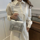 Mochila Feminina Estilo Faculdade Moda Casual Cor Sólida Bolsas de Ombro para Senhoras Bolsa Feminina Simples de Couro PU Macio