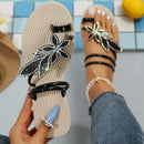 Chinelos Femininos de Verão Sandálias com Glitter Chinelos Antiderrapantes Chinelo de Dedo Folha de Bordo Calçados de Praia Fashion Chinelos Rasteiros para Exterior 2025