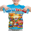 Camiseta Padrão 3D SuperThings Infantil Camiseta O-neck Manga Curta Roupas Meninas Casual Camiseta Tops Primavera Verão Roupas Infantis