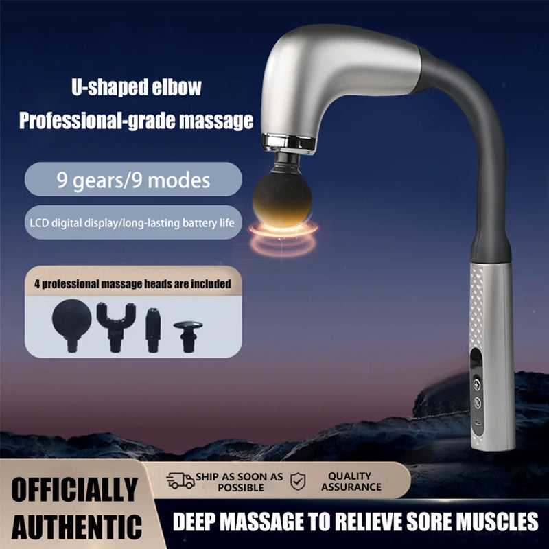 Massageador de Fáscia Elétrico para Corpo, Relaxamento Muscular e Pontos de Gatilho, Máquina de Massagem tipo Martelo para Fitness, Usado em Casa, Portátil