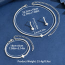 Conjunto de Joias Femininas com Zircônia, Colar de Corrente de Liga de Cobre, Brincos, Pulseira, Acessórios Casuais para Casamentos, Festas e Feriados