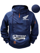 Moletom com Capuz Honda Logo Motorcycle Masculino Moletom Honda com Zíper Superior Roupas Externas de Outono e Inverno