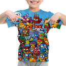 Camiseta Padrão 3D SuperThings Infantil Camiseta O-neck Manga Curta Roupas Meninas Casual Camiseta Tops Primavera Verão Roupas Infantis