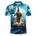 Novas Camisas Polo Masculinas e Femininas com Estampa 3D de Jesus, Camisas Polo de Gola Casual, Botões, Tops Casuais, Camisetas Masculinas Quentes de Verão