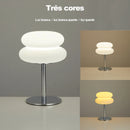 Luminária de mesa de cabeceira para quarto estilo creme, com plug USB, iluminação tríplice e regulável, luz para sala de estar ou estudo