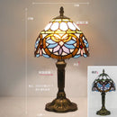 Table Lamp 8 Inches Stained Glass Bedside Lamp Red Rose Desk Reading Light Bedroom Living Room Home Office