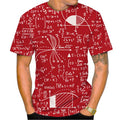 Camisetas Gráficas Divertidas de Fórmulas Matemáticas Moda Verão Manga Curta Impressão 3D Camisetas Infantis Casuais Pulôveres Oversized