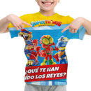 Camiseta Padrão 3D SuperThings Infantil Camiseta O-neck Manga Curta Roupas Meninas Casual Camiseta Tops Primavera Verão Roupas Infantis