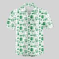 Camiseta Havaiana de Planilha do Excel Engraçada com Estampa 3D, Estilo Lazer de Férias, Camisa Solta com Botões, Roupas Criativas para Trabalho Y2k