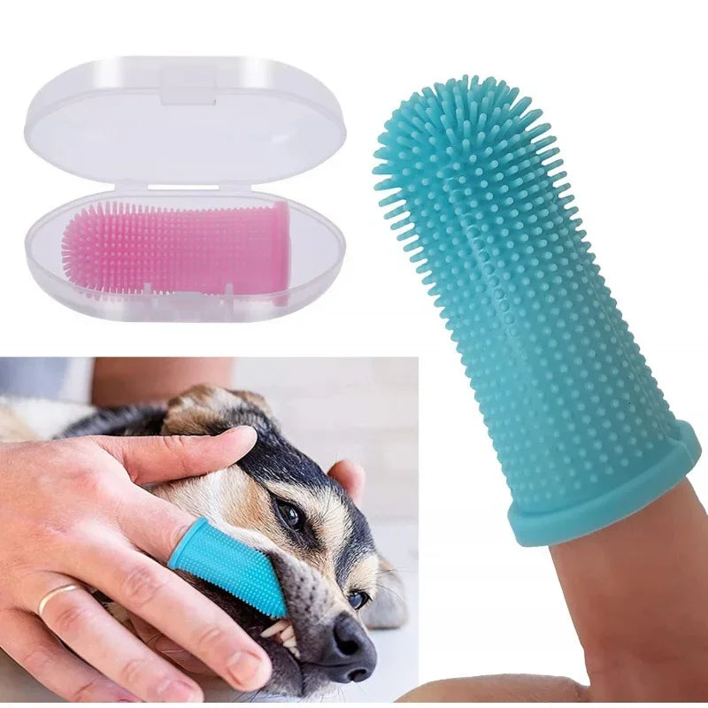Escova de Dentes de Silicone Não Tóxica Super Macia para Animais de Estimação, Escova de Dentes de Dedo para Cachorros, Limpeza de Dentes e Cuidado do Hálito, Escova de Dentes para Gatos e Cachorros, Produtos para Animais
