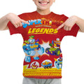 Camiseta Padrão 3D SuperThings Infantil Camiseta O-neck Manga Curta Roupas Meninas Casual Camiseta Tops Primavera Verão Roupas Infantis