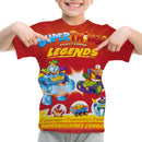 Camiseta Padrão 3D SuperThings Infantil Camiseta O-neck Manga Curta Roupas Meninas Casual Camiseta Tops Primavera Verão Roupas Infantis