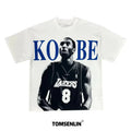 Camisetas de Verão Streetwear Basquete Kobe Bryant Gráficos Impressos Soltas e Largas Camisetas Femininas e Masculinas Tops Camiseta Unissex