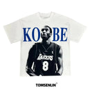 Camisetas de Verão Streetwear Basquete Kobe Bryant Gráficos Impressos Soltas e Largas Camisetas Femininas e Masculinas Tops Camiseta Unissex
