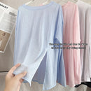 Camisetas de Yoga Femininas Tops Esportivos Manga Longa Gola O Camisa Respirável para Corrida Roupas de Fitness Soltas Roupas de Academia Camisetas de Pilates