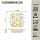 Pratos no Estilo do Campo Francês, Tigelas de Arroz para Uso Doméstico, Novo Conjunto de Louças de Cerâmica com Cor sob Esmalte, Pratos Profundos de Alta Qualidade