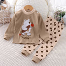 Conjuntos de Pijamas Unissex para Crianças Roupas de Outono Duráveis, Macias e Confortáveis Roupas de Bebê de Outono Pijamas com Desenhos Animados de Animais para Crianças