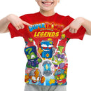 Camiseta Padrão 3D SuperThings Infantil Camiseta O-neck Manga Curta Roupas Meninas Casual Camiseta Tops Primavera Verão Roupas Infantis