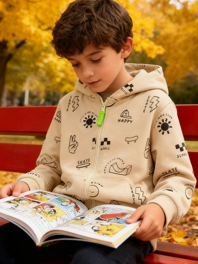 Moletom com Capuz Masculino para Outono e Inverno, Confortável para a Pele e Durável, Ideal para Brincadeiras em Casa e ao Ar Livre