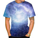 Camisetas Gráficas Divertidas de Fórmulas Matemáticas Moda Verão Manga Curta Impressão 3D Camisetas Infantis Casuais Pulôveres Oversized