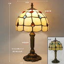 Table Lamp 8 Inches Stained Glass Bedside Lamp Red Rose Desk Reading Light Bedroom Living Room Home Office