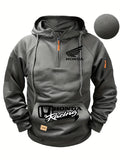 Moletom com Capuz Honda Logo Motorcycle Masculino Moletom Honda com Zíper Superior Roupas Externas de Outono e Inverno