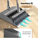 Conjunto doméstico rotativo de vassoura dobrável com pá de lixo, escova macia, vassoura de piaçava, tira antiaderente para varrer cabelos, limpar e raspar