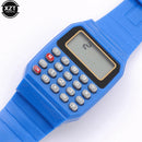 Relógio Calculadora Eletrônica Infantil Micro Calculadora Relógio de Silicone com Data e Multifuncional Relógio Mini Calculadora Portátil