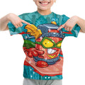 Camiseta Padrão 3D SuperThings Infantil Camiseta O-neck Manga Curta Roupas Meninas Casual Camiseta Tops Primavera Verão Roupas Infantis