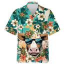Camisas Engraçadas e Legais de Vaca Roupas Masculinas Camisa de Botão com Lapela Havaiana Estampa 3D Casual Moda Padrão de Personalidade Blusa na Moda