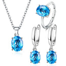 Conjuntos de Joias em Prata 925 Elegantes Anel Brincos Colar Feminino Acessórios para Casamento Noiva e Noivado