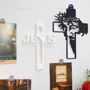 Decoração de Parede com Símbolo da Cruz de Jesus, Decoração de Páscoa e Ação de Graças, Enfeite de Parede para Escritório ou Sala