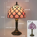 Table Lamp 8 Inches Stained Glass Bedside Lamp Red Rose Desk Reading Light Bedroom Living Room Home Office