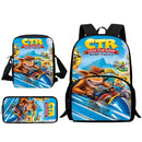Mochilas Infantis Cartoon Crash Bandicoots Bolsa de Ombro Estojo de Lápis Mochilas Escolares de Grande Capacidade para Meninos e Meninas Melhor Presente