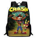 Mochilas Infantis Cartoon Crash Bandicoots Bolsa de Ombro Estojo de Lápis Mochilas Escolares de Grande Capacidade para Meninos e Meninas Melhor Presente