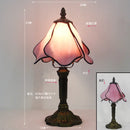 Table Lamp 8 Inches Stained Glass Bedside Lamp Red Rose Desk Reading Light Bedroom Living Room Home Office