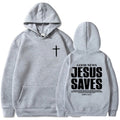 Moletom Jesus Salva João 3:16-17: Blusa de Manga Longa com Versículo Bíblico Cristão para Homens e Mulheres, Roupas de Inverno Confortáveis com Bolso e Estampa Gráfica