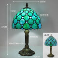 Table Lamp 8 Inches Stained Glass Bedside Lamp Red Rose Desk Reading Light Bedroom Living Room Home Office
