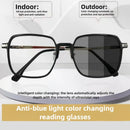 Óculos de Presbiopia Fotocrômicos, Armação Grande, Óculos de Moda Anti-luz Azul para Homens e Mulheres, Óculos de Leitura e Óculos de Sol ao Ar Livre