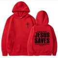 Moletom Jesus Salva João 3:16-17: Blusa de Manga Longa com Versículo Bíblico Cristão para Homens e Mulheres, Roupas de Inverno Confortáveis com Bolso e Estampa Gráfica