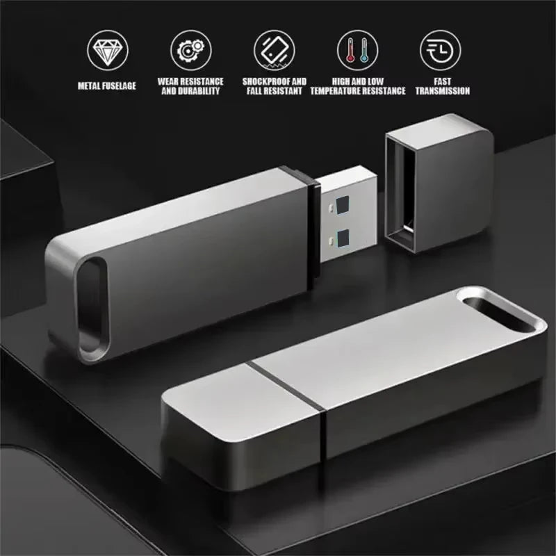 Pen Drive USB 2.0 128GB 64GB 32GB 16GB 8GB 4GB Expansão de Armazenamento para Fotos, Vídeos, Música e Arquivos