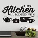 Adesivos de Parede para Cozinha ESTA COZINHA É TEMPERADA COM AMOR Adesivos de Parede com Frases Decoração de Restaurante e Casa