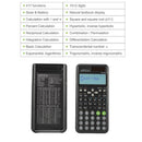 Calculadora Científica Calculadora de Matemática com 417 Funções Display de 10+2 Dígitos Dupla Alimentação Ideal para Professores Faculdade