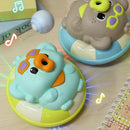 Brinquedo infantil interativo com elefante elétrico divertido, carro deslizante, suspensão de bola, desvio automático de obstáculos, música, som e luz