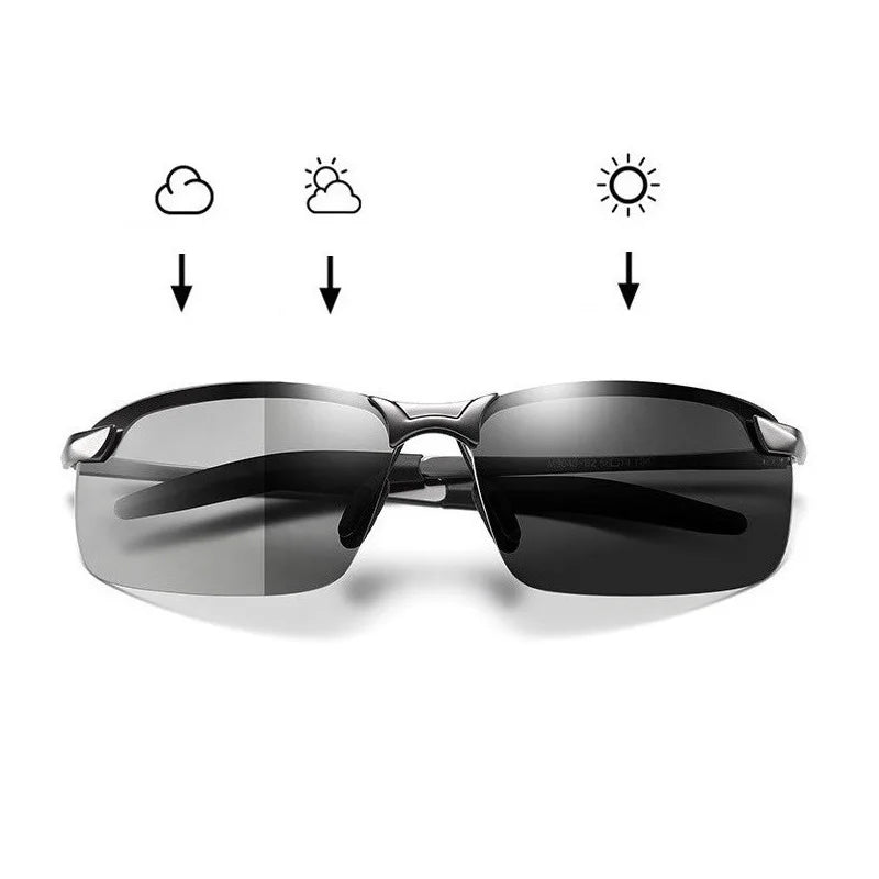 Óculos de Sol Fotocrômicos Masculinos Polarizados para Dirigir Óculos Camaleão Femininos que Mudam de Cor Óculos de Sol Visão Diurna e Noturna para Motoristas