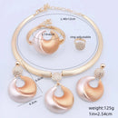 Conjunto de Joias Dubai para Mulheres Banho de Prata Colar de Luxo Brincos Pulseira e Anel Conjunto de Joias para Casamento Festa Tendência