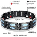 Pulseira de Aço Inoxidável para Cuidados com a Saúde com Pulseira Magnética Masculina 4 em 1 Terapia de Elementos Ajuda para Dormir Corrente de Joias Pulseiras Femininas